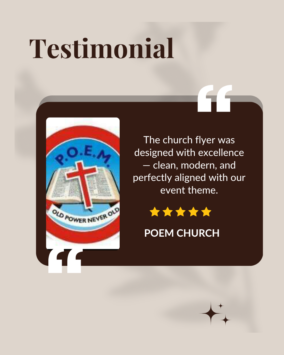 Testimonial — Church Flyer